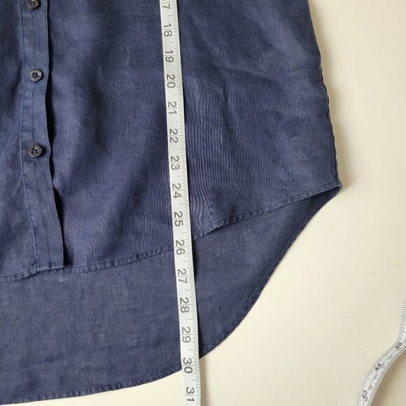 CHICO'S linen button down blouse navy blue S - Picture 8 of 10